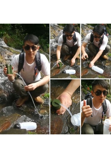 Neevoyu Taşınabilir Su Filtresi - 2000lt Kapasiteli, 0.01 Mikron Hassasiyetli Outdoor Seyahat İçin Ordu Yeşili