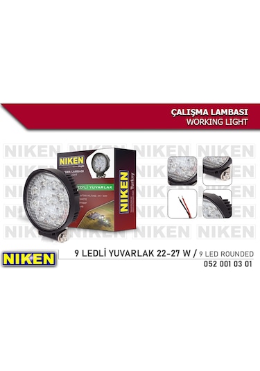 NIKEN ÇALIŞMA LAMBASI 9 LEDLİ YUVARLAK