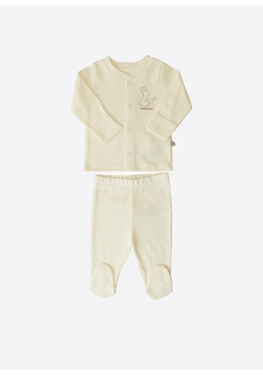 Organik New Basic Pijama Takımı Natural Krem