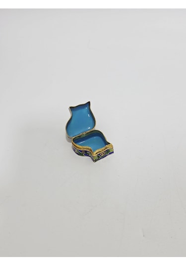 Antika Cloisonne Minyatür Kutu 3,5x3,2cm 083