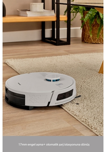 Homend Alex Laser 1291H Moplu ve Haritalamalı Akıllı 5 Kpa Robot Süpürge Beyaz