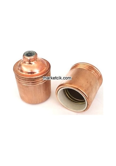 Marketcik Düz Bakır Metal E27 Duy Dekoratif Standart Avize Duylar