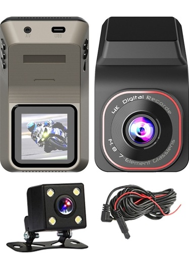 Fortunelane K801 Araç Kaydedici Wıfı 1080p Çift Kameralı Park Monitörü Geri Vurma Görüntüsü