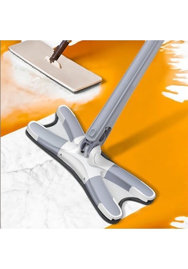 Diğer 360 Dönen Mikrofiber Yer Bezi - Islak Ve Kuru Temizlik İçin Pratik X Şekilli Paslanmaz Çelik Süpürge, Gümüş Renk Seçenekleriyle