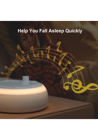 Konesam Bebekler İçin 16 Doğal Sesli Gece Lambalı Beyaz Gürültü Makinesi, 3 Zamanlayıcılı, Usb-c Şarj Beyaz