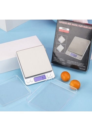 Ulzyvf Çok Renkli Terazisi Tepsi, Lcd Gıda Dijital Mutfak Arka Işıklı 3kg/0.1g 2 Fk Çok Renkli