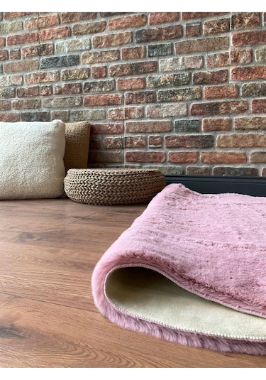 Tavşan Tüyü Post Peluş Ultra Yumuşak Post Puffy Cappuccino Pembe