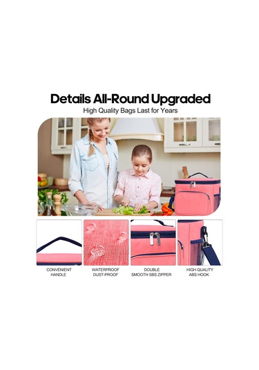 Kadınlar İçin Öğle Yemeği Çantaları, Omuz Askılı Yalıtımlı Öğle Yemeği Kutusu Soğutucu Çanta, Erkekler, Yetişkinler Ve Kızlar İçin Taşınabilir Termal Soğutucu Çanta Çok Renkli
