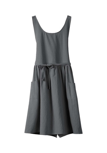 Homyl Pamuklu Mutfak Önlüğü Şef Makinede Yıkanabilir Kolsuz Gri