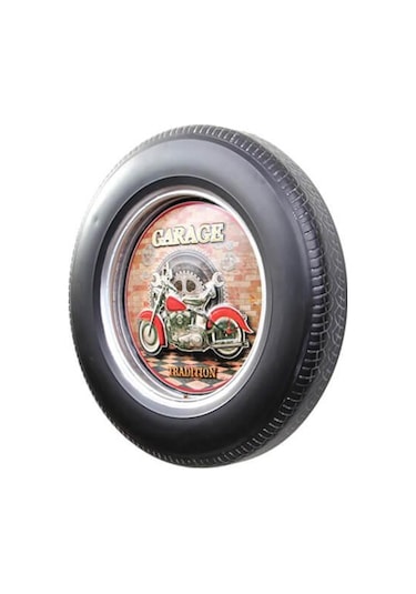 Dekoratif Araba Tekerleği MotorTemalı Led Işıklı Duvar Panosu