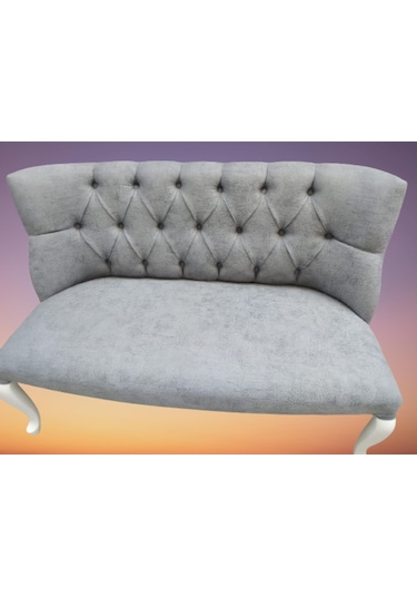 Berjer Çay Set Kayın Lüken Aslan Iskelet Parlak Beyaz Kapitone Dö Abanoz - Beyaz