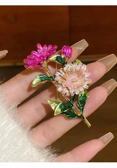 Beautiful Detail Orijinal Büyük Çiçek Broş 188007366 Pembe