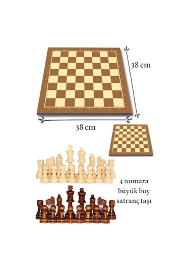 Ahşap Satranç Takımı Turnuva Boyu