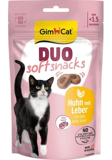 Gimcat Duo Soft Snacks Chicken With Liver Kedi Ödülü 50 Gr