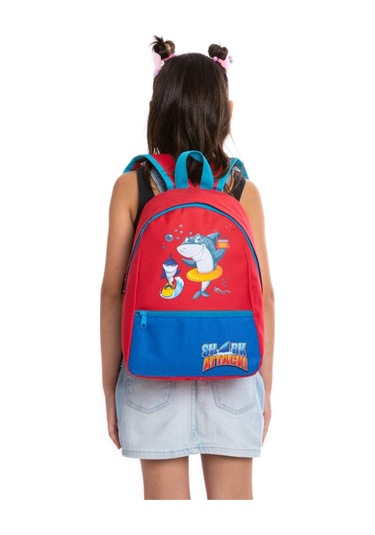 Superbag Erkek Çocuk Anaokulu Çantası Balık Desenli Sırt Çantası Kreş Çantası Mavi