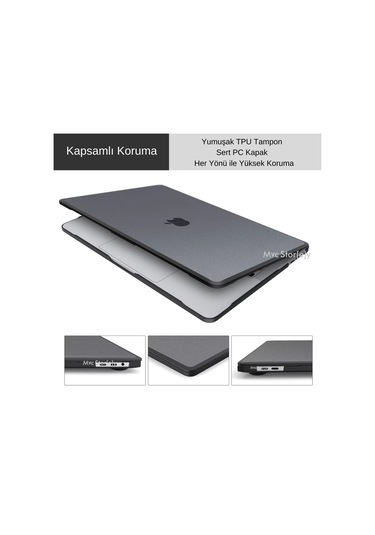 Macbook Air Kılıf 15.3 İnç M2-m3-m4, Tpu Outdoor Air 15 A2941 A3114 A3241 İle Uyumlu Siyah