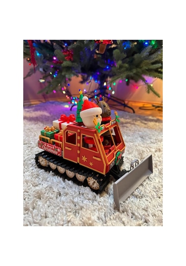 Yılbaşı Süsü Noel Baba İle Kar Küreme Aracı Yeni Yıl Hediyesi
