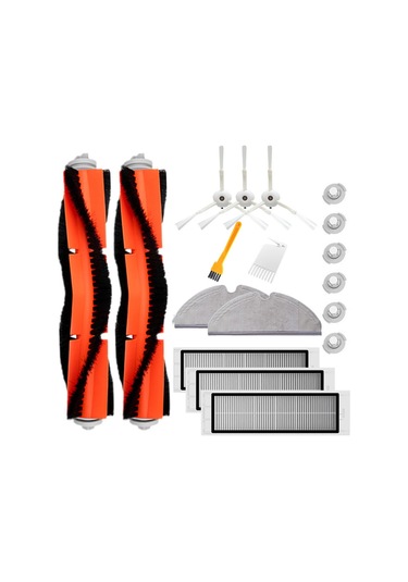 Singree Xiaomi Robot Süpürge Aksesuar Seti - 2 Ana Fırça + 3 Filtre + 3 Yan Fırça + 2 Bez + 6 Su Tankı Roborock S/t Serisi Uyumlu