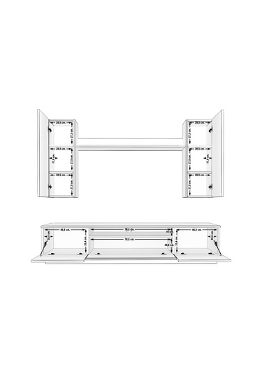 Decoraktiv Trendstyle 5d Mdf Tv Ünitesi Tv Sehpası Beyaz - Antrasit