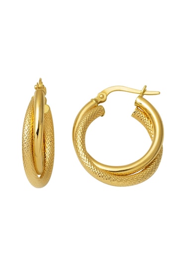 Bilezikci Balık Sırtı İtalyan 14 Ayar Altın Halka Küpe DLM4266