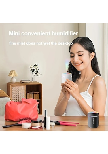 Carrier Beyaz Sessiz Usb Güçlü Mini Nemlendirici Renkli Led Işık Yatak Odası Oturma Odası Ofis Dekoru Modern Plastik Nemlendirici