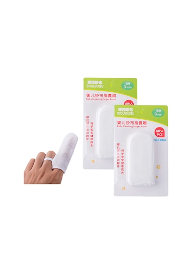 Konesam Bebekler İçin Yumuşak Pamuklu Parmak Fırçası - 6 Adet Yeniden Kullanılabilir Ağız Temizleme Fırçası
