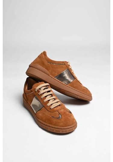 Bestello Bağcıklı Kauçuk Taban Sneaker 101-gumk-01 Kadın Ayakkabı Taba Suet