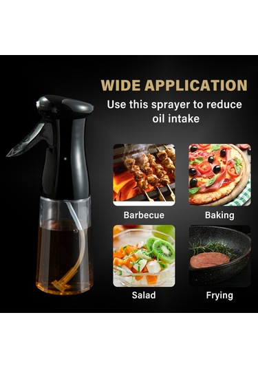 Vkemall Cam Yağ Sprey Şişesi Mangal Pişirme Yağı Zeytinyağı Kontrol Tenceresi Mutfak Plastik Hava Basınçlı Yağ Sprey Tenceresi Sprey Şişesi Siyah Yağ Sprey Şişesi Plastik + Yağ Fırçası + Temizleme Fırçası Siyah