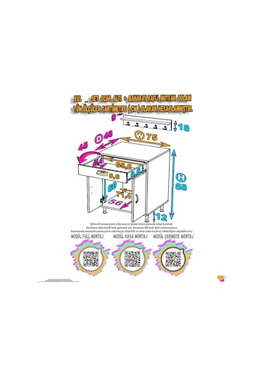 Modilayn Doqu Xxl Set Ocak Altı Dolap 75x88x48 Cm 1 Çekmece 2 Kapaklı Ve 1 Gözlü Tüp Bölmelidir Beyaz Modilayn Doqu Xxl Set Ocak Altı Dolap 75x88x48 Cm 1 Çekmece 2 Kapaklı Ve 1 Gözlü Tüp Bölmelidir Beyaz