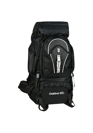 Cakard Unisex Dağcı Sırt Gezi Seyahat Kamp Çantası 85+10 Lt Siyah