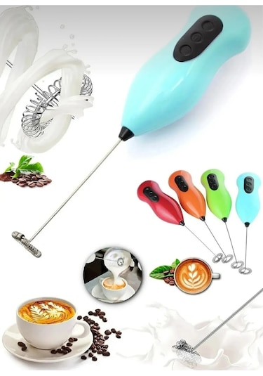Premium Kalite Pratik Pilli Mini Mikser Kahve Ve Süt Köpürtücüsü Yumurta Çırpıcı Mikser Çok Renkli