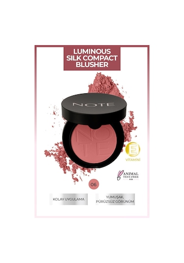 Note Cosmetique Luminous Silk Compact Blusher Toz Allık - 06 Sandy Pink