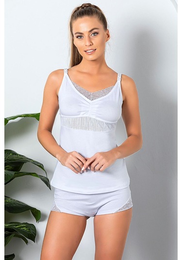 Pamuklu Emzirme Atleti Beyaz Mgp11786 Beyaz