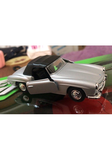 Model Metal Araba 1/36 Çek Bırak 1955 Gri Mercedes Benz 190sl