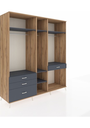 Kronos Dolap 7 Raflı 4 Çekmeceli 3 Askılı 220x59x243 Çam-antrasit/antrasit Antrasıt/antrasıt Kronos Dolap 7 Raflı 4 Çekmeceli 3 Askılı 220x59x243 Çam-antrasit/antrasit Antrasıt/antrasıt