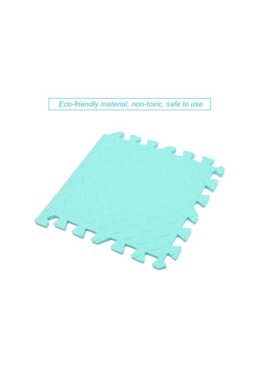 Teltree Bebekler İçin Kaymaz Eva Yer Matı - 12 Parça Yeşil Oyuncak Halı 30x30cm Su