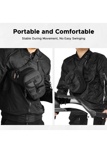 Skycity Motorcycle Çok Amaçlı Çanta: Yağ Tankı/bel/bacak Çantası, Su Geçirmez, Genişletilebilir, Poliester, Siyah Ya679