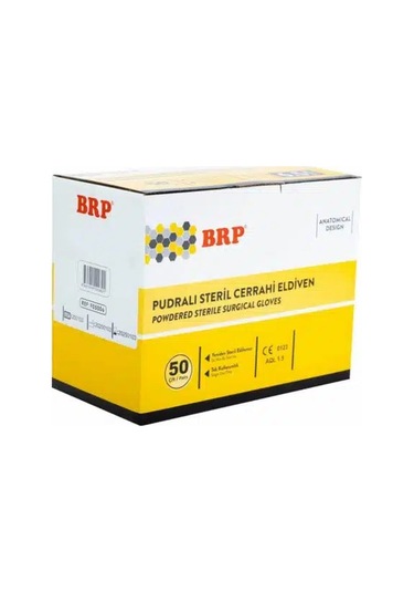 Brp Pudralı Steril Cerrahi Eldiven No:8.5 Çiftli Steril 50 Paket