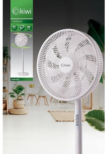 Kiwi KFAN-7627 Salınım Fonksiyonlu Ultra Sessiz Stand Vantilatör