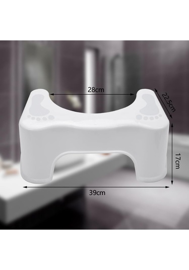 Mufunye Beyaz Banyo Tuvalet Yardımcı Tabureği - Dışkanak Ve Sakatlık Önleyici, Kolon Sağlığı Ve İdrar Tıkanıklığını Alleviate Eden Oturma Seyri Beyaz