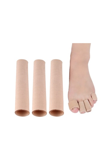 Sones 3 Adet Ayak Parmakları Yastık Tüpü Kılıfı Kesilebilir Silikon Jel Ayak Pedi Küçük 15 Cm