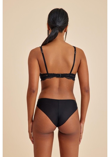 Roma Siyah Dantelli Slip Külot Siyah