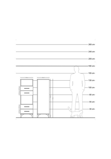 Hyperion Dolap 2 Raflı 4 Çekmeceli 44x44x134 Çam-aytaşı Atlas Çam