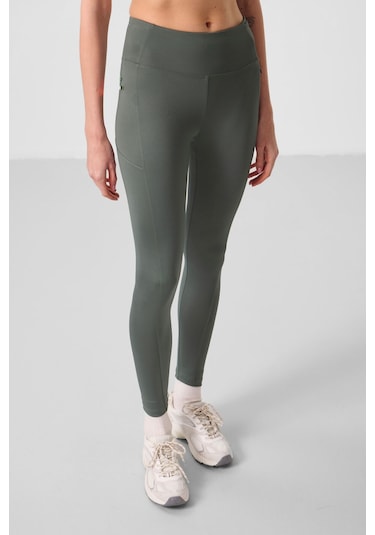 Tommylife Haki Esnek Standart Fit Performans Kadın Tayt - 94667 Haki