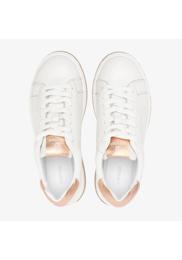 Greyder 33292 Beyaz Hakiki Deri Kadın Sneaker Ayakkabı-853 Beyaz