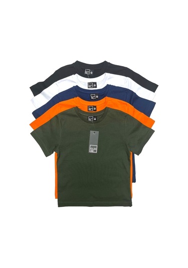 Çocuk Basic T-shirt Kız Erkek Unisex %100 Pamuk 5'li Paket Ek-2