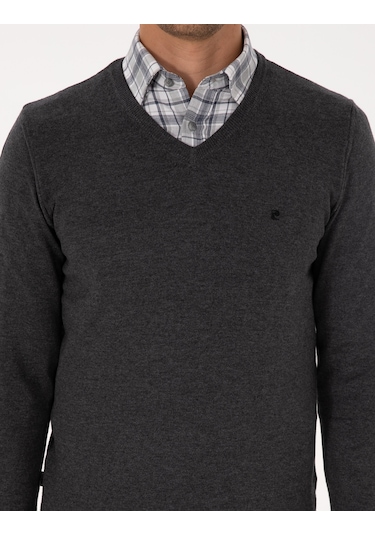 Pierre Cardin Erkek Antrasit Melanj Kazak /triko 50314190-vr081 Antrasit Melanj