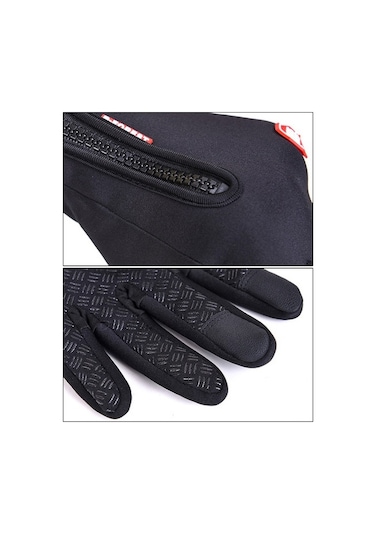 1 Çift Dokunmatik Ekran Tam Parmak Kaymaz Eldiven 001