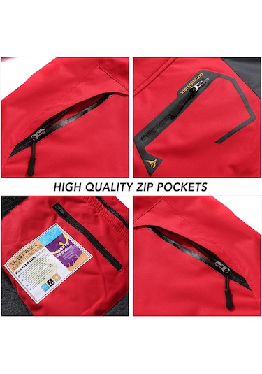 Gül Kırmızı Kadın Dağ Su Geçirmez Kabuk Ceket Kayak Ceket Rüzgar Geçirmez Ceket Kış Sıcak Ceket Kamp İçin Kırmızı