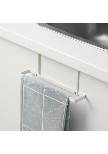 Homyl Mutfak Dolap Kapı Havlusu Tutucu El Çubuğu Depolama Raf Beyaz